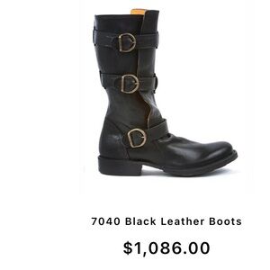 New Fiorentini + Baker 7040 Three Buckle Eternity Mid- calf Boots 37 7 7.5